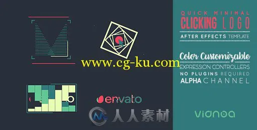 快速最小点击标志LOGO演绎AE模板 Videohive Quick Minimal Clicking Logo 1753...的图片1