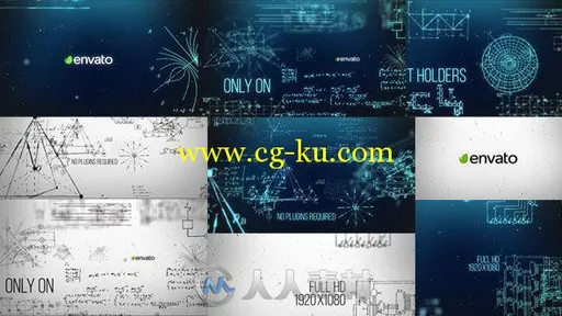 物理科学公式流行电影开场AE模板 Videohive Physical Science Opener 18089940的图片1