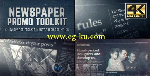 时尚报纸促销产品宣传工具包AE模板 Videohive Newspaper Promo Toolkit 17771459的图片1