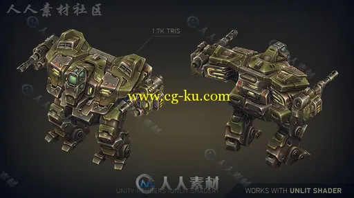 机械构造函数：重型机器人角色模型Unity3D素材资源的图片1