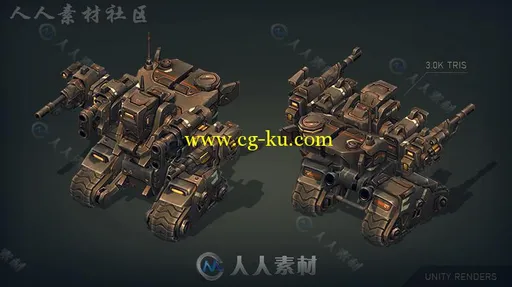 机械构造：蜘蛛和坦克机器人角色模型Unity3D素材资源的图片1