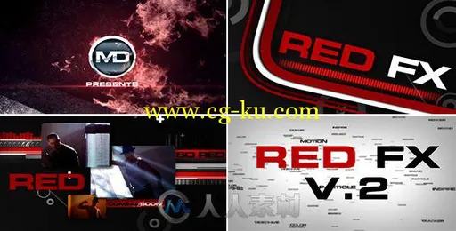 创意红色音符特效影视片头AE模板 Videohive Red FX v.2 161138的图片1