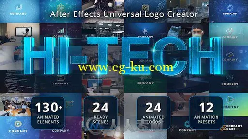 终极高科技Logo制作器AE模板 Videohive Ultimate Hi-Tech Logo Generator 17928785的图片3