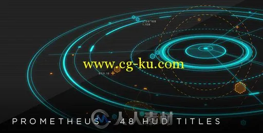 48个独特的2D和3D标题动画AE模板VideohivePrometheus - 48 HUD 2D 3D titles 1...的图片1