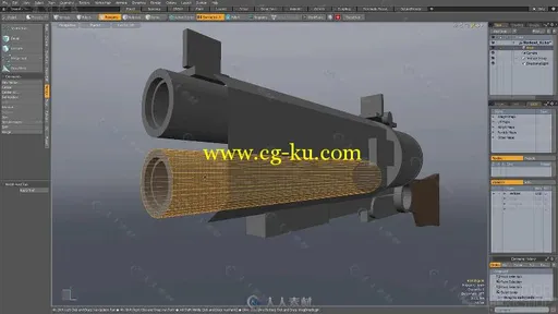 Modo科幻手枪建模实例制作频教程 THE GNOMON WORKSHOP CREATING A GUN IN MODO WIT...的图片3