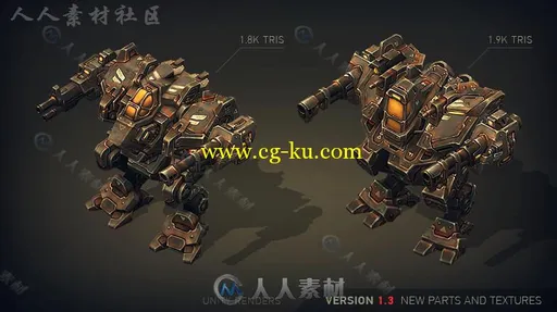 机械构造：轻型和中型机器人角色模型Unity3D素材资源的图片1