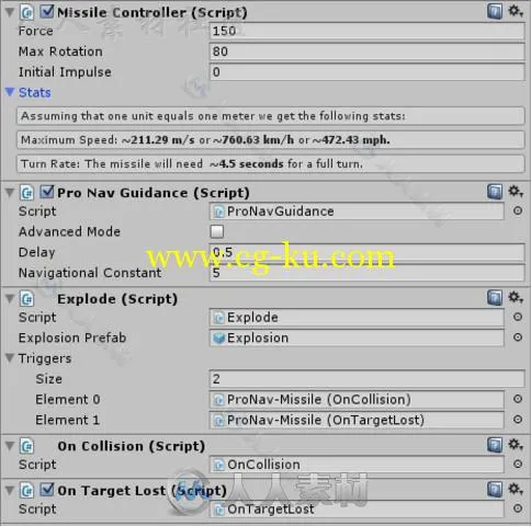 强大的导弹行为脚本Unity素材资源的图片3