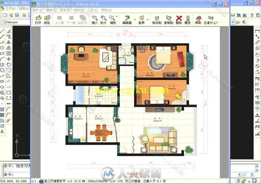 室内设计 CAD+PS制作彩色平面布置图视频教程的图片1