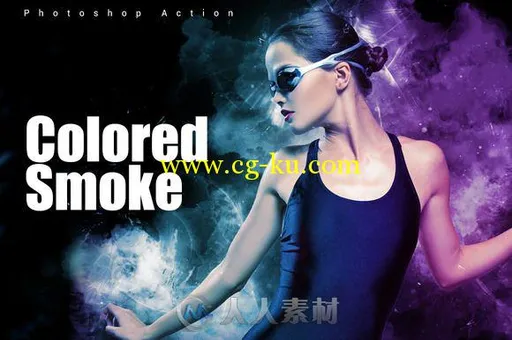 彩色烟雾特效PS动作Colored Smoked的图片1