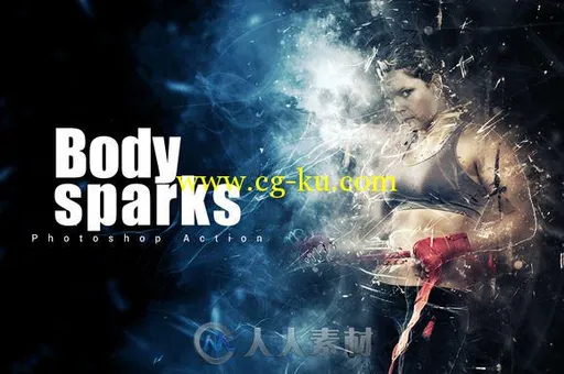 身体电火花特效PS动作Body Sparks的图片1