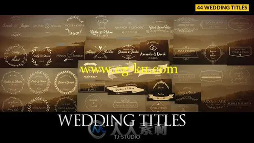 温馨美丽的婚礼标题动画AE模板 Videohive Wedding Titles 17622074的图片1