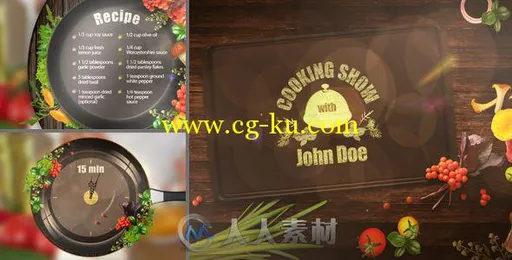 时尚美食厨房电视栏目AE模板 Videohive Cooking TV Show Pack 17674082的图片1