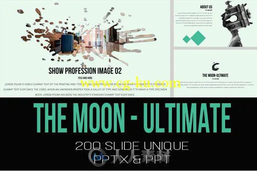 月亮终极创意PPT模板The Moon Powerpoint Presentation的图片1