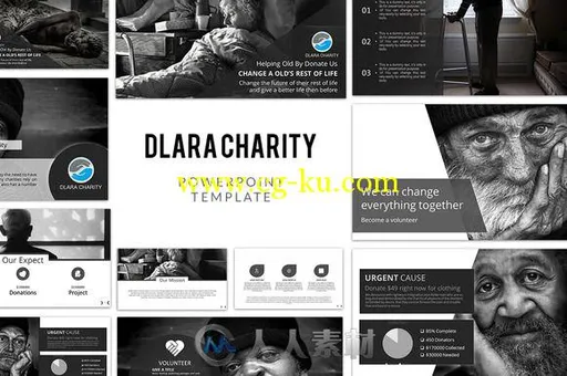 克拉拉慈善主题PPT模板Dlara Charity的图片1