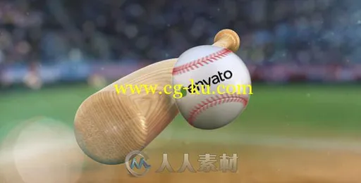 创意击中棒球标志显示LOGO演绎AE模板 Videohive Baseball Hit Logo 7320943的图片1