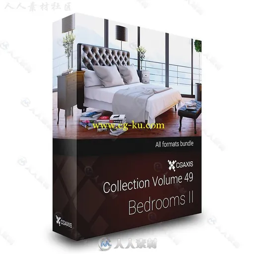 卧室床五斗橱等家具设计3D模型合辑 CGAXIS VOL 49 BEDROOMS II的图片1