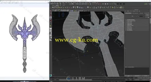 3D-Coat斧头游戏武器实例制作视频教程 CUBEBRUSH 3D HAND-PAINTED WEAPON的图片3
