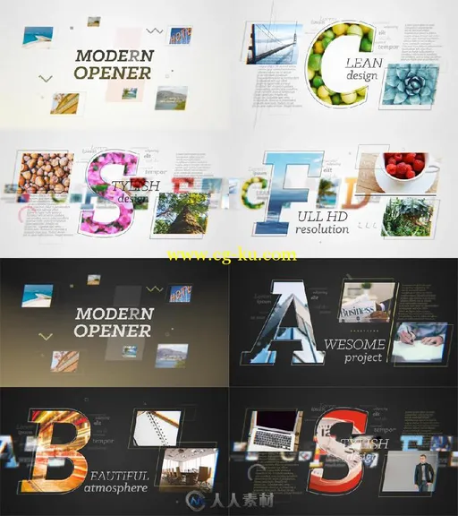 现代时尚公司标题动画AE模板 Videohive Modern Opener Corporate Titles 17381...的图片2