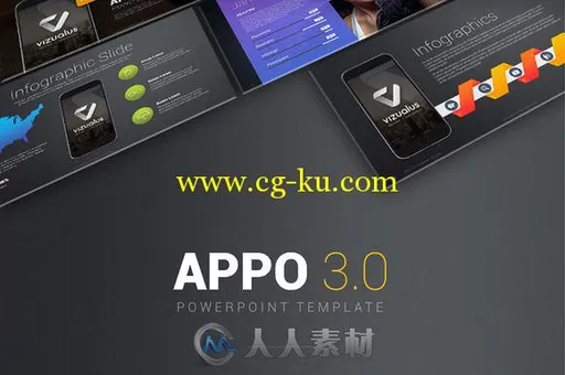 APP展示特效PS动作APPO 3 0 Powerpoint Template的图片1