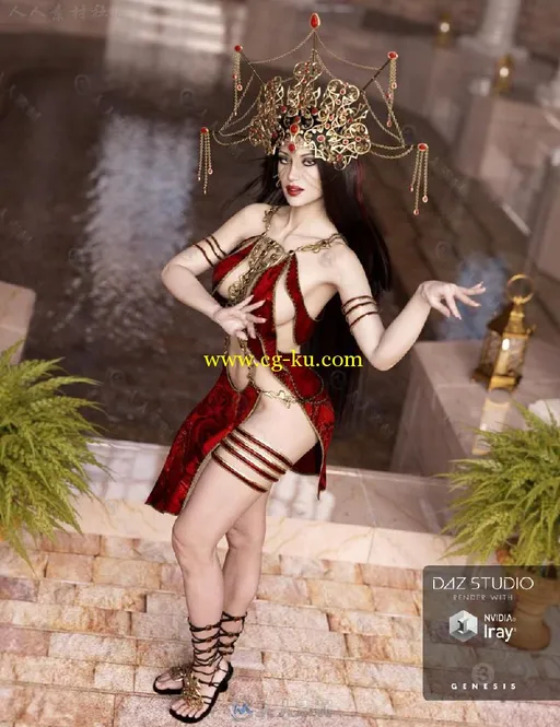 DAZ3D超精细古装妖艳女性造型3D模型合辑的图片1