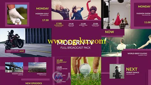 现代时尚广播电视栏目AE模板 Videohive Modern TV - Full Broadcast Pack 18477591的图片1