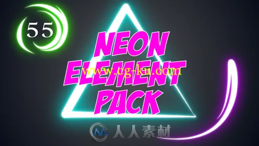 卡通动画元素霓虹灯光线路径形状动画AE模板Videohive Neon Element Pack 17203195的图片1