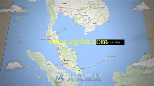 现代旅行地图幻灯片相册动画AE模板 Videohive My Travel Map 18262707的图片1