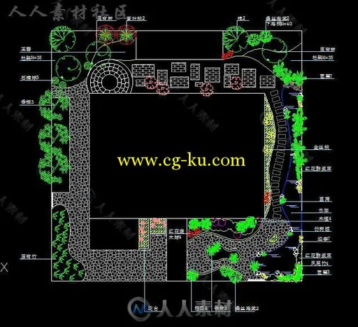 40套别墅庭院私家花园景观设计园林CAD平面图的图片12