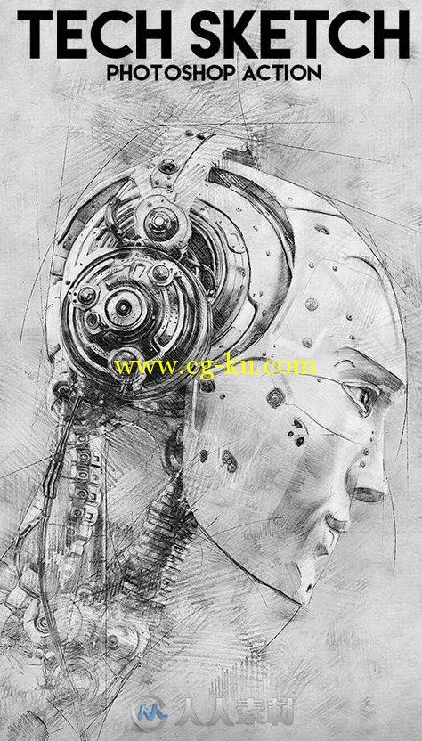 科技手绘特效PS动作EM-graphicriver-16777317-tech-sketch-photoshop-action的图片1