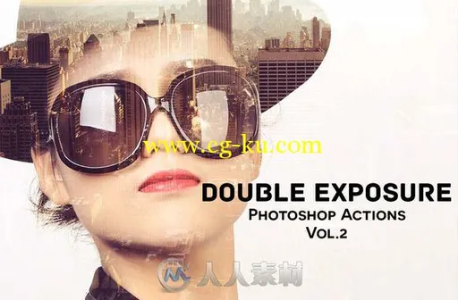 双照片曝光PS动作DOUBLE EXPOSURE PHOTOSHOP ACTIONS V2的图片1