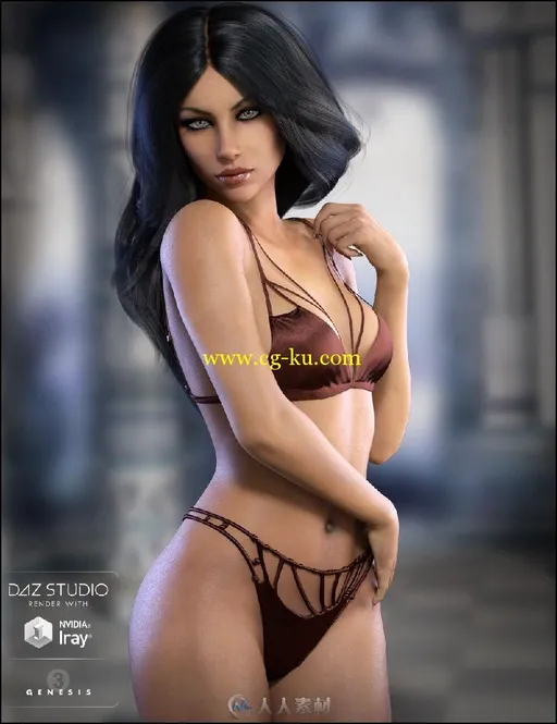 DAZ3D妩媚吸血鬼女性3D模型合辑的图片4