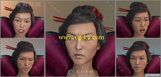 DAZ3D面部细节丰富表现3D模型合辑的图片3