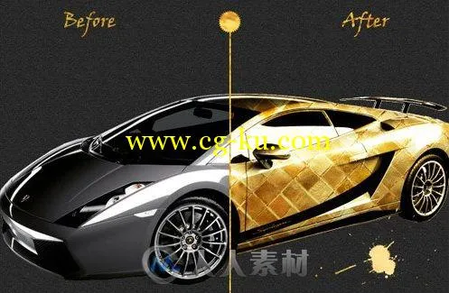 包金特效PS动作Gold Paper Photoshop Action的图片2