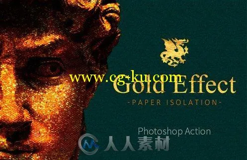 包金特效PS动作Gold Paper Photoshop Action的图片3