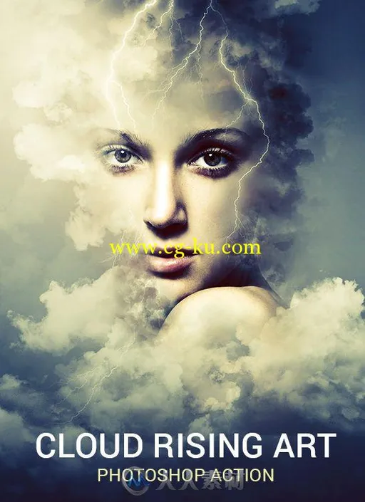 云中闪电特效PS动作18180124-cloud-rising-art-photoshop-action的图片3