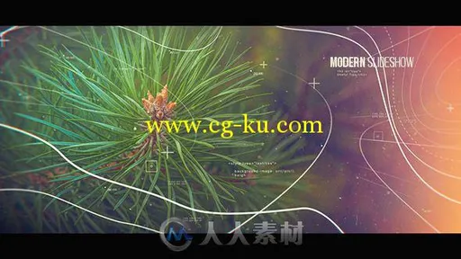 现代时尚流行优雅线条幻灯片相册动画AE模板 Videohive Modern Slideshow 18227325的图片1