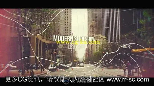 现代时尚流行优雅线条幻灯片相册动画AE模板 Videohive Modern Slideshow 18227325的图片3