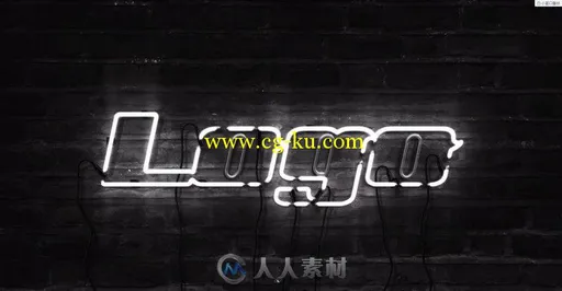 酷炫黑色背景霓虹灯标志LOGO演绎AE模板 Neon Logo的图片1