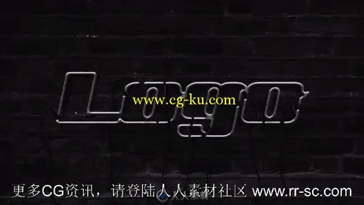 酷炫黑色背景霓虹灯标志LOGO演绎AE模板 Neon Logo的图片3