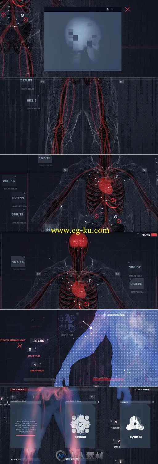 科幻人像透视扫描数据信息显示AE模板Version 2 升级版 Videohive Human Scan V2 ...的图片1