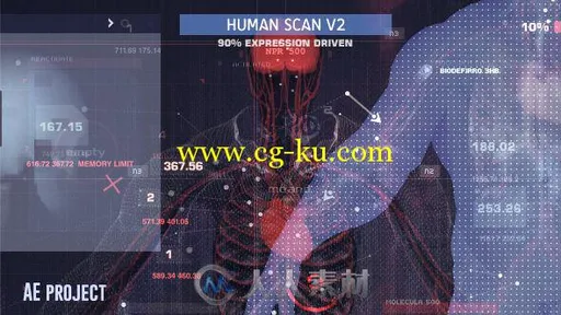 科幻人像透视扫描数据信息显示AE模板Version 2 升级版 Videohive Human Scan V2 ...的图片2