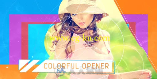 清凉夏日时尚多彩幻灯片相册动画AE模板 Videohive Colorful Opener 17727616的图片1