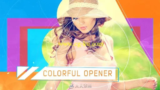 清凉夏日时尚多彩幻灯片相册动画AE模板 Videohive Colorful Opener 17727616的图片3