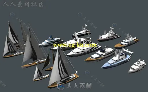 游艇帆船海上车辆模型Unity3D素材资源的图片12