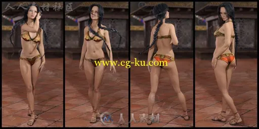 性感美女战士姿势造型3D模型合辑的图片2