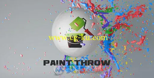 三维多彩液体油漆飞溅标志显示LOGO演绎AE模板 Videohive Paint Throw 15615819的图片4