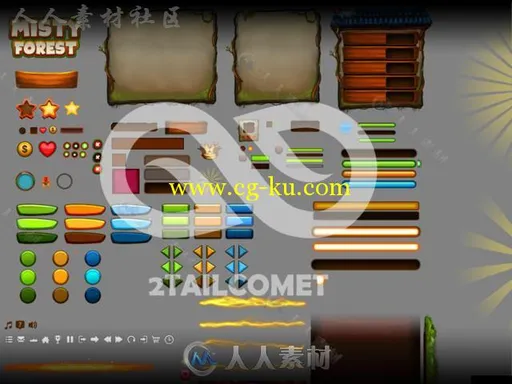 卡通界面贴图和材质Unity2D素材资源的图片3