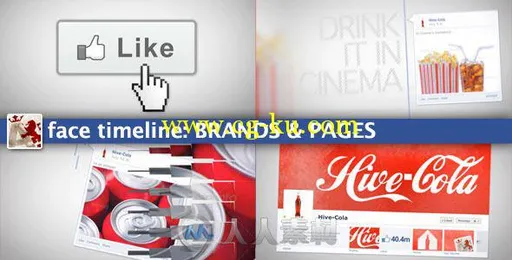 创意时间线展示产品幻灯片AE模板 Videohive Face Timeline: Brands&Pages 1981811的图片1