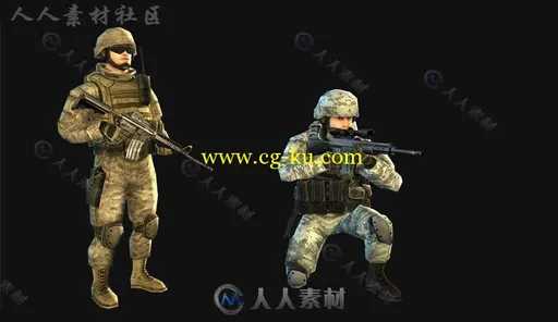 士兵角色模型Unity3D素材资源的图片1