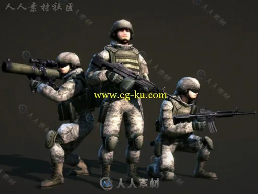 士兵角色模型Unity3D素材资源的图片3